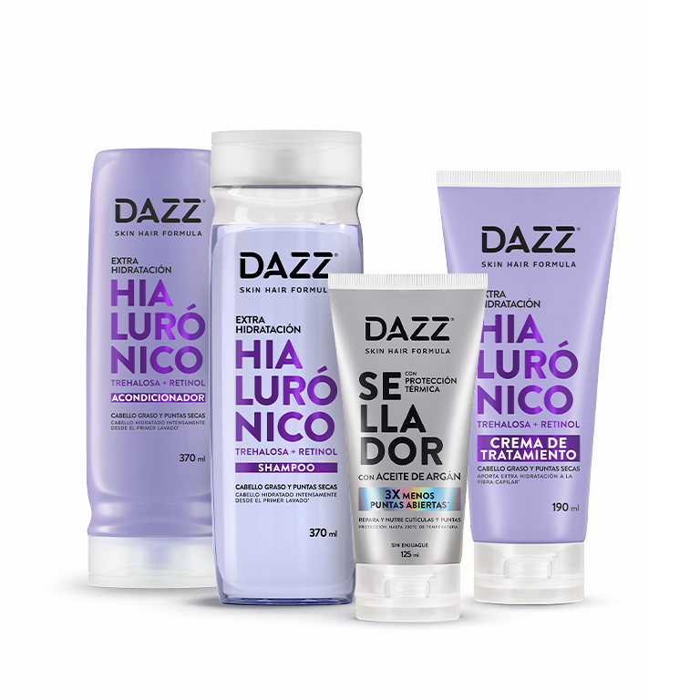 Pack morado de tratamiento capilar Dazz